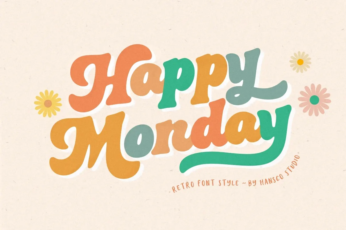 Happy Monday - Retro Groovy Fonts Free Download Free Download Happy Monday - Retro Groovy Fonts Free Download Free Download