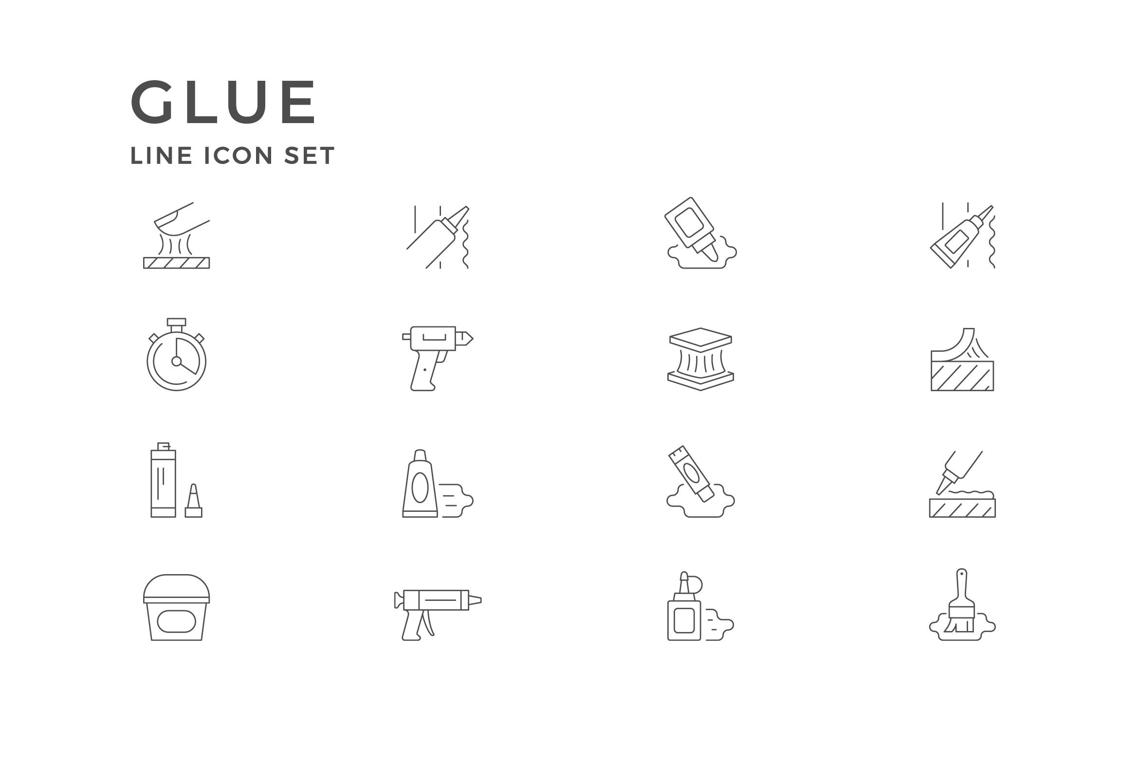 Set Line Icons of Glue Free Download Set Line Icons of Glue Free Download